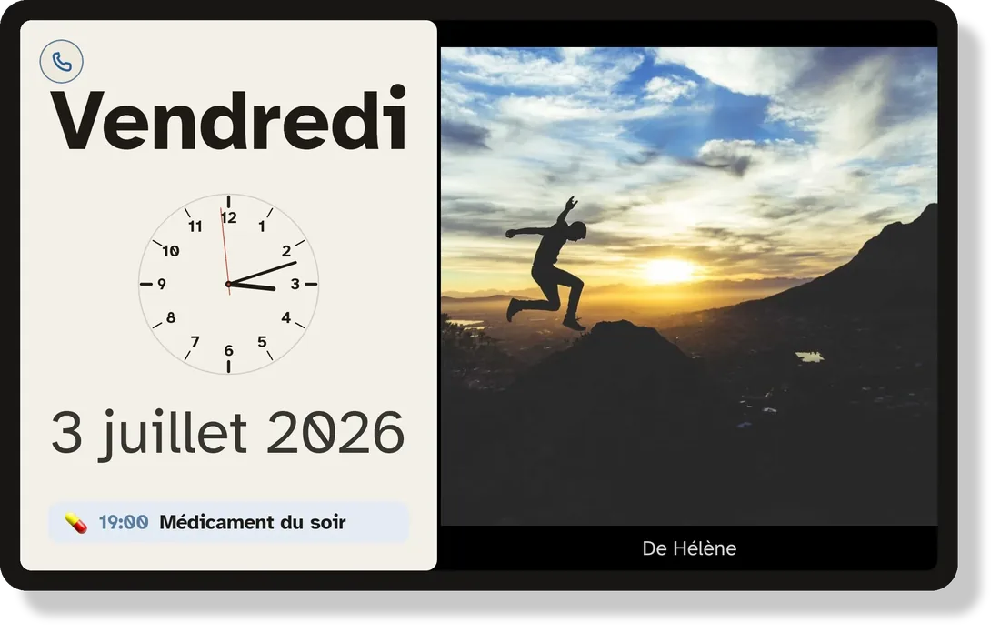 Une photo de la famille affichée en grand