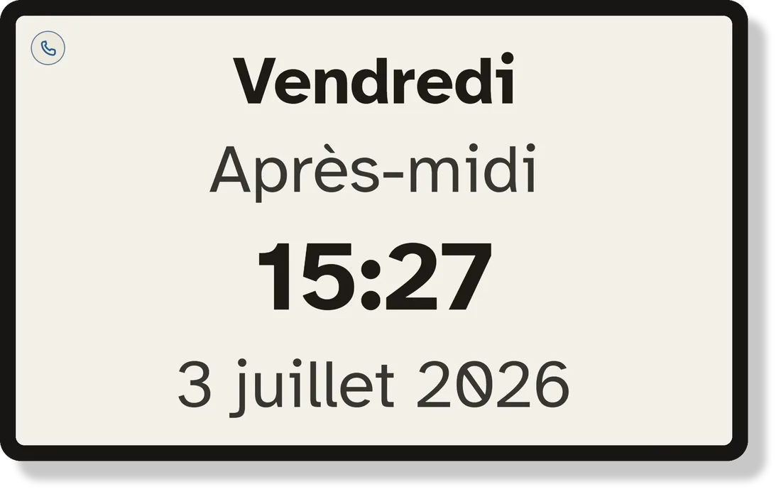 L'heure en grand, bien lisible